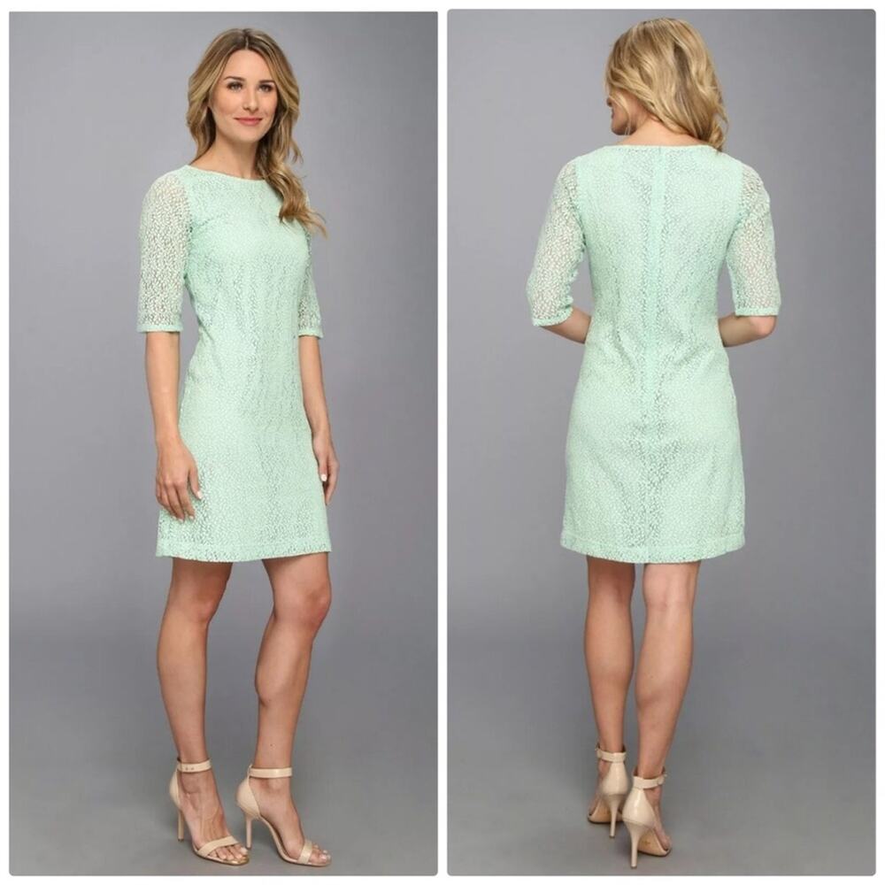 🆕 Pendleton Women's Mint Green Lace Shift Dress Size 8